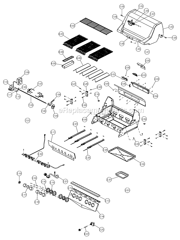 Page A Diagram and Parts List for BE50057-567  Blue Ember Grill